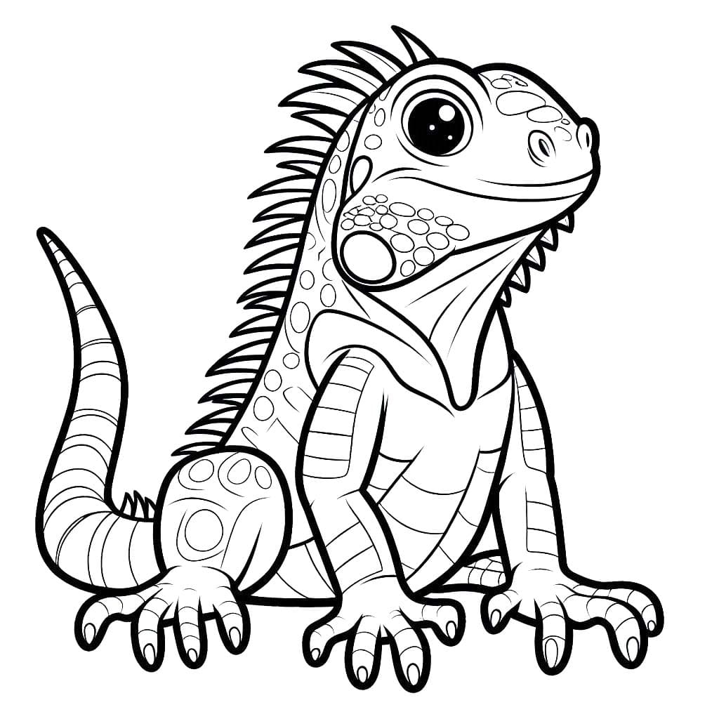 Desenhos de Desenhar fácil Iguana para colorir