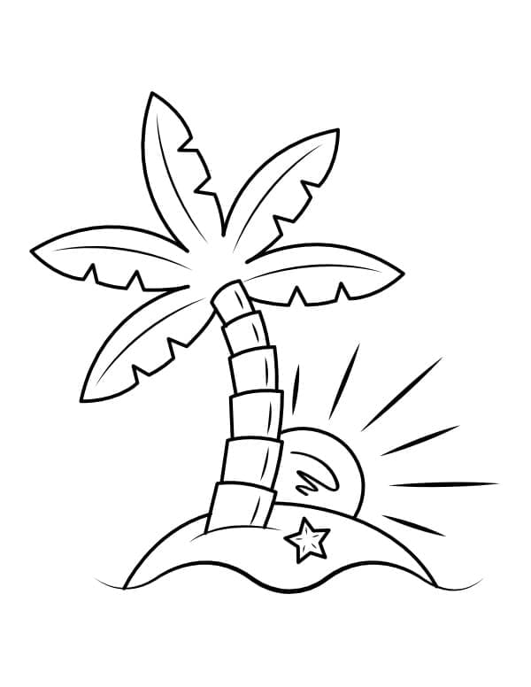 Desenhos de Desenhar fácil Ilha para colorir