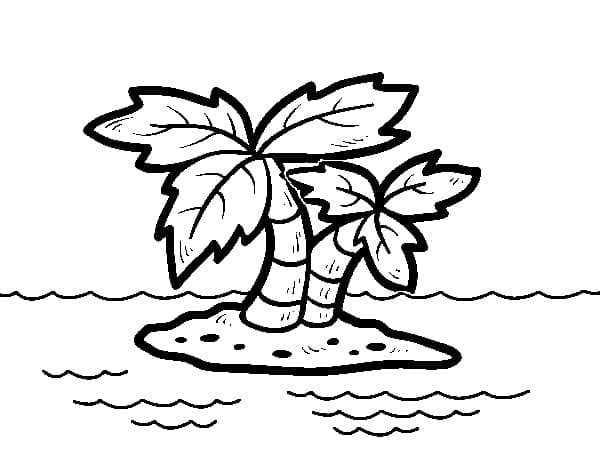 Desenhos de Desenhar imagem da ilha para colorir