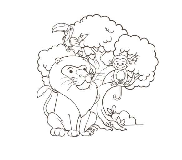 Desenhos de Desenhar imagem do Safari para colorir