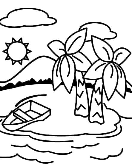 Desenhos de Desenhar simples Ilha para colorir
