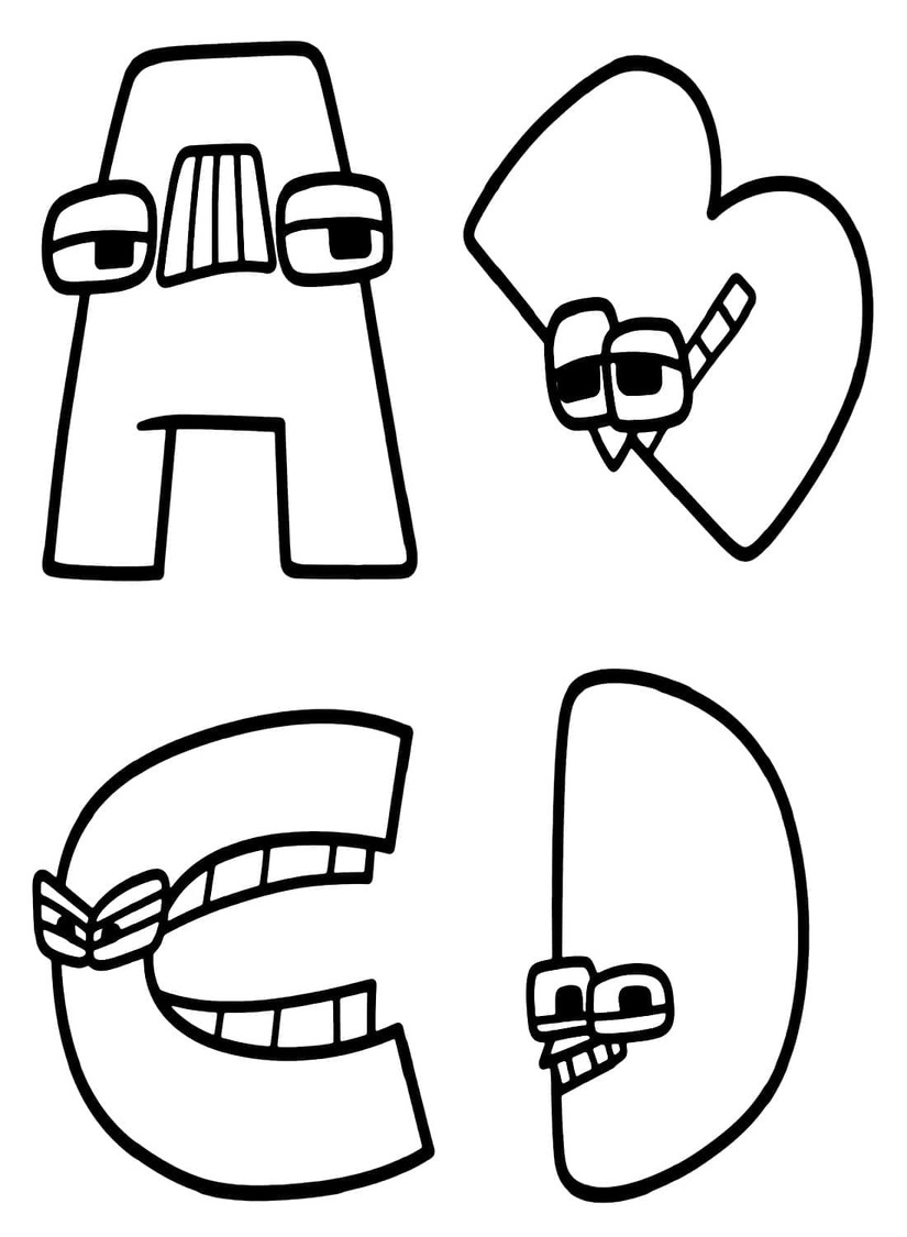 Desenhos de Desenhe Alphabet Lore A B C para colorir