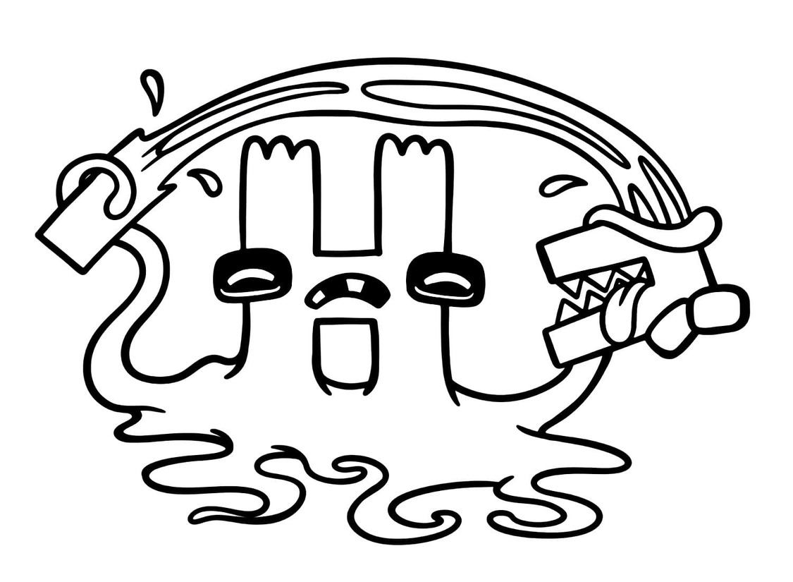 Desenhos de Desenhe Alphabet Lore H F para colorir