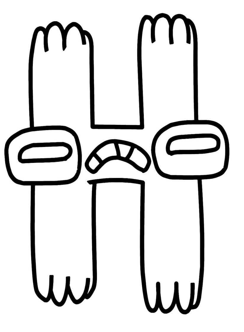Desenhos de Desenhe Alphabet Lore H para colorir