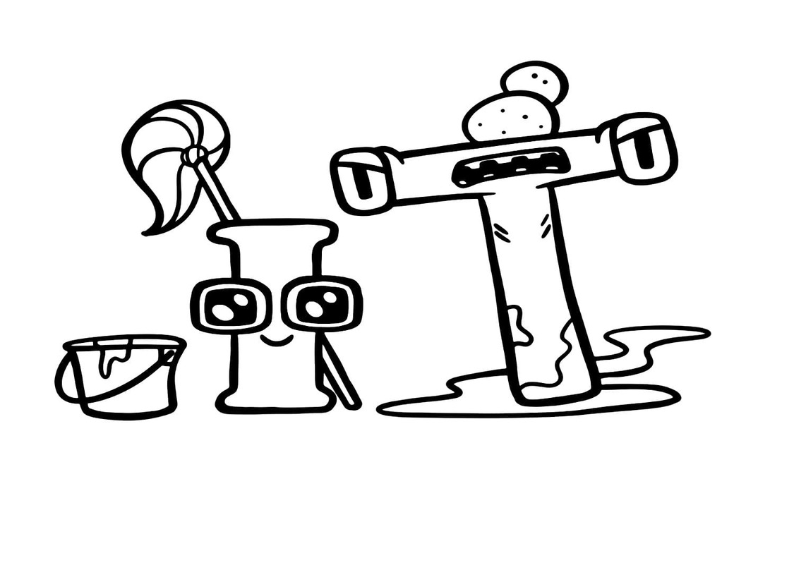 Desenhos de Desenhe Alphabet Lore I e T para colorir