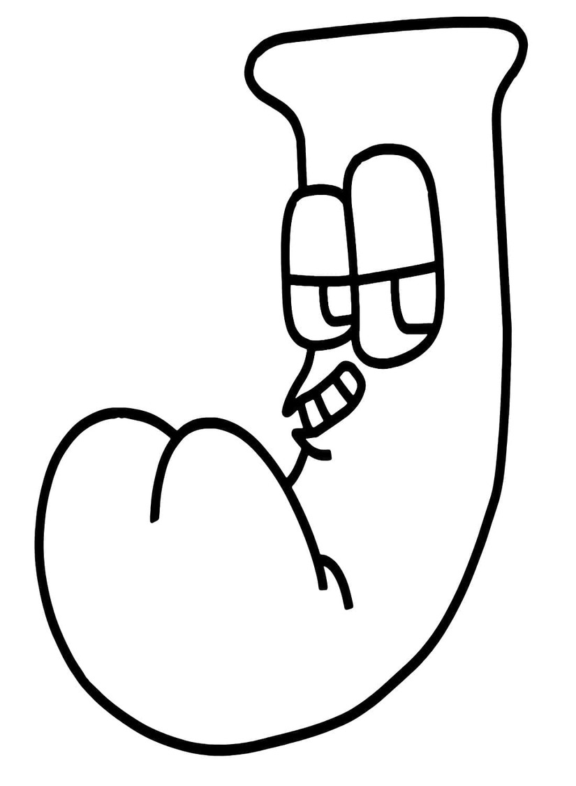 Desenhos de Desenhe Alphabet Lore J para colorir