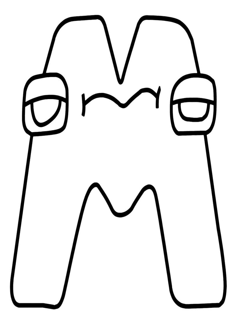 Desenhos de Desenhe Alphabet Lore M para colorir