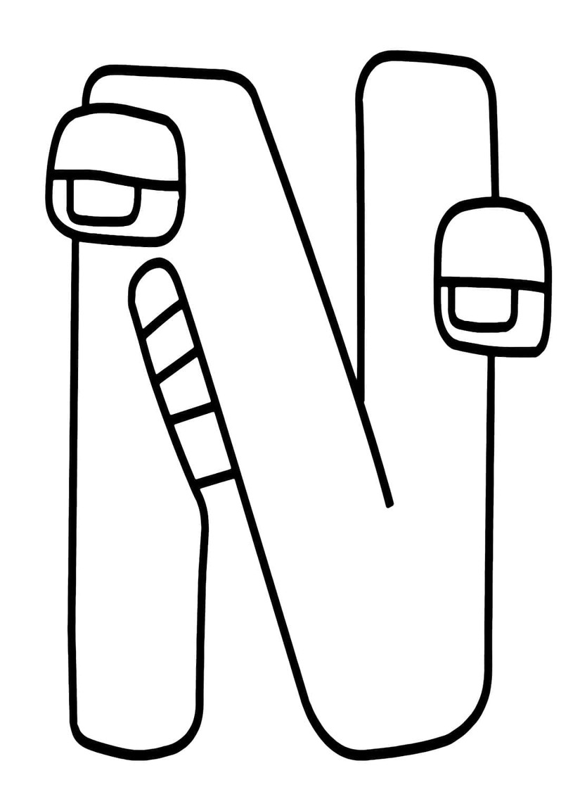 Desenhos de Desenhe Alphabet Lore N para colorir