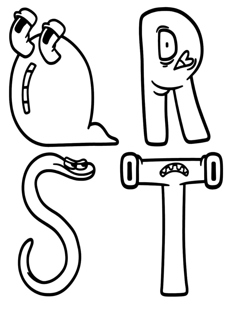 Desenhos de Desenhe Alphabet Lore Q R S T para colorir