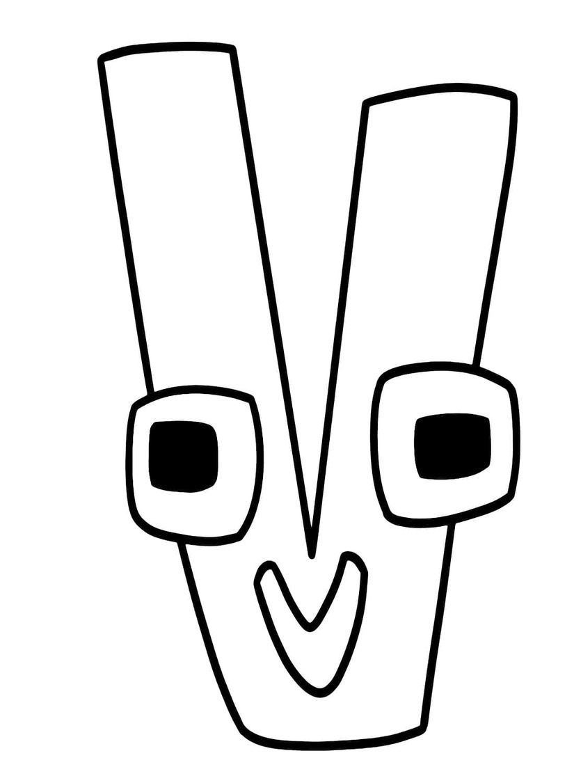 Desenhos de Desenhe Alphabet Lore V para colorir