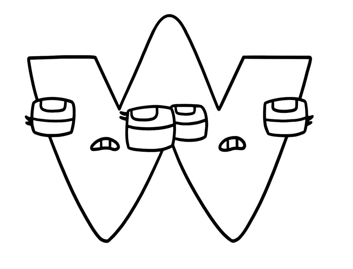 Desenhos de Desenhe Alphabet Lore W para colorir