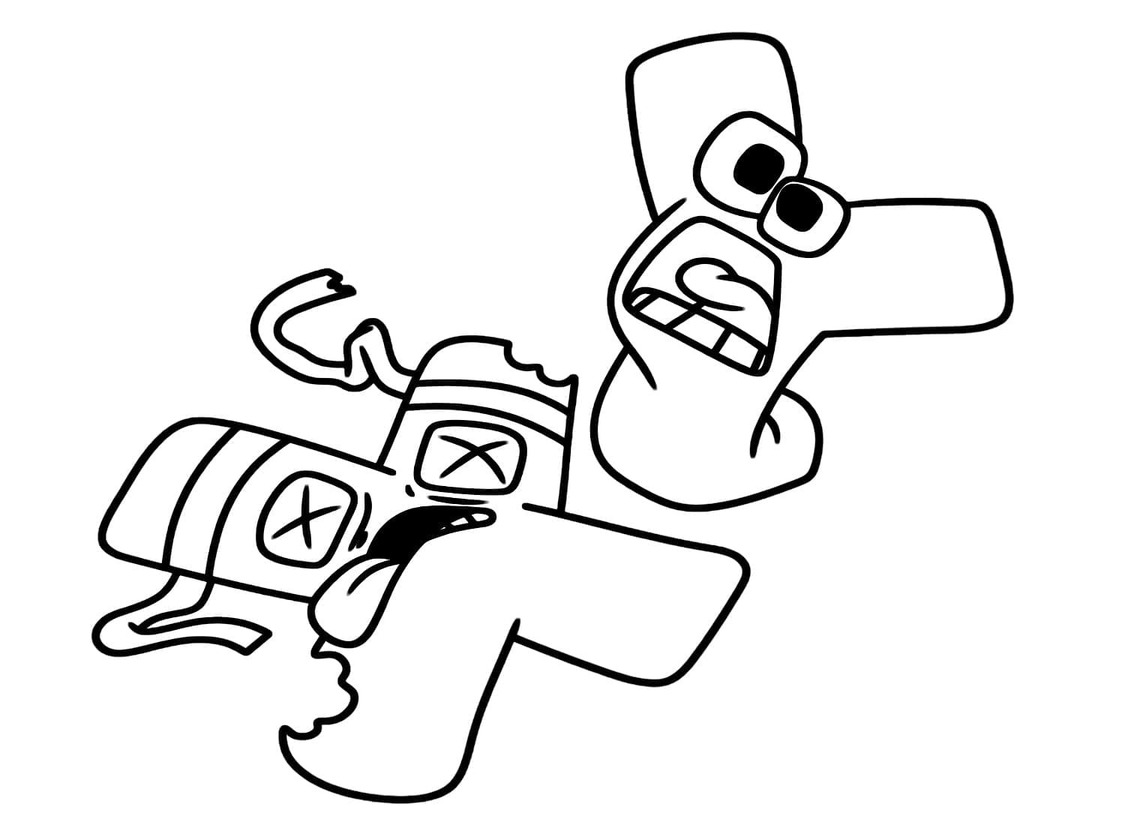 Desenhos de Desenhe Alphabet Lore X e Y para colorir