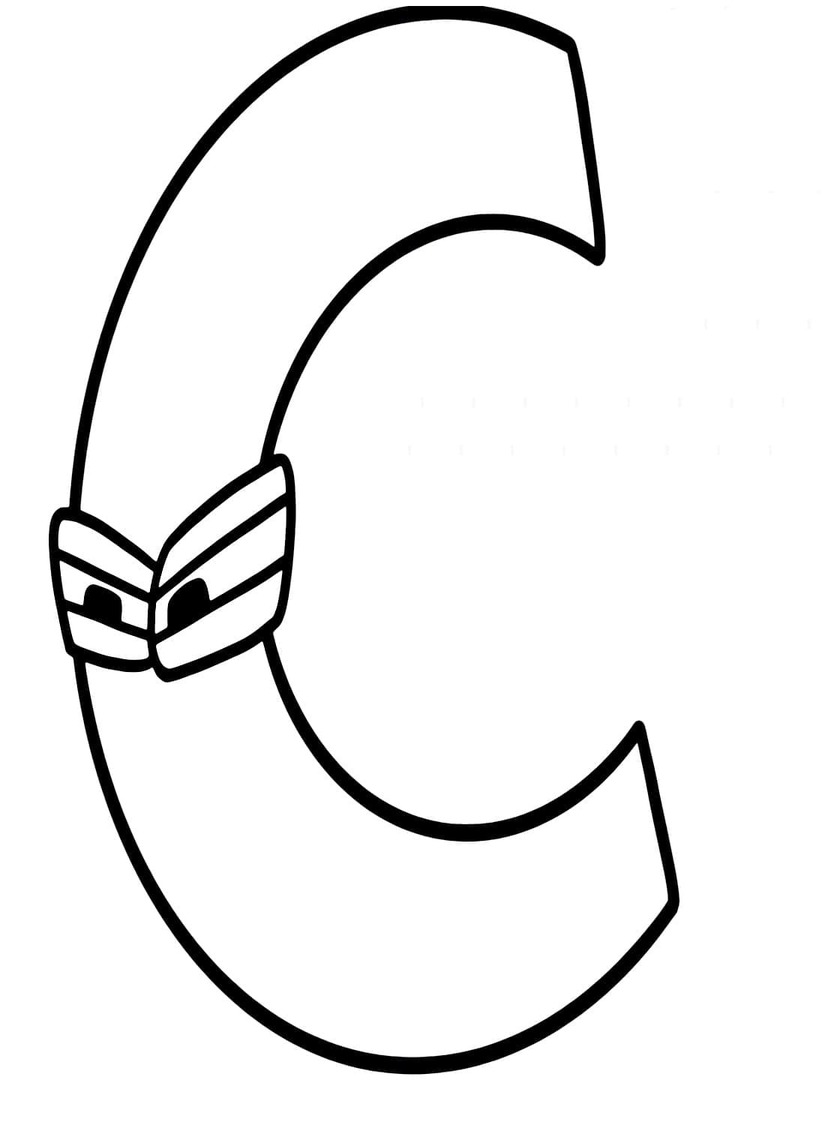 Desenhos de Desenhe Alphabet Lore carta C para colorir