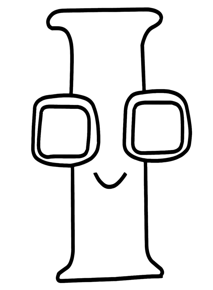 Desenhos de Desenhe Alphabet Lore carta I para colorir