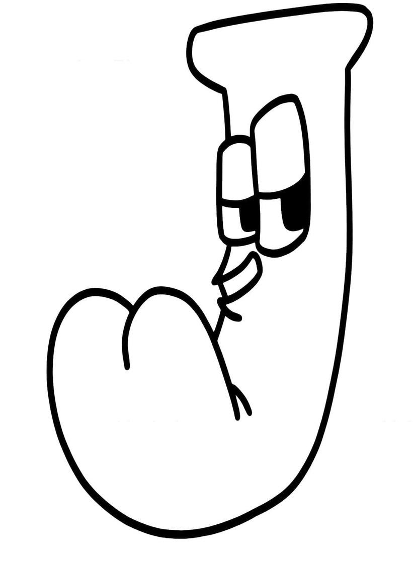 Desenhos de Desenhe Alphabet Lore carta J para colorir