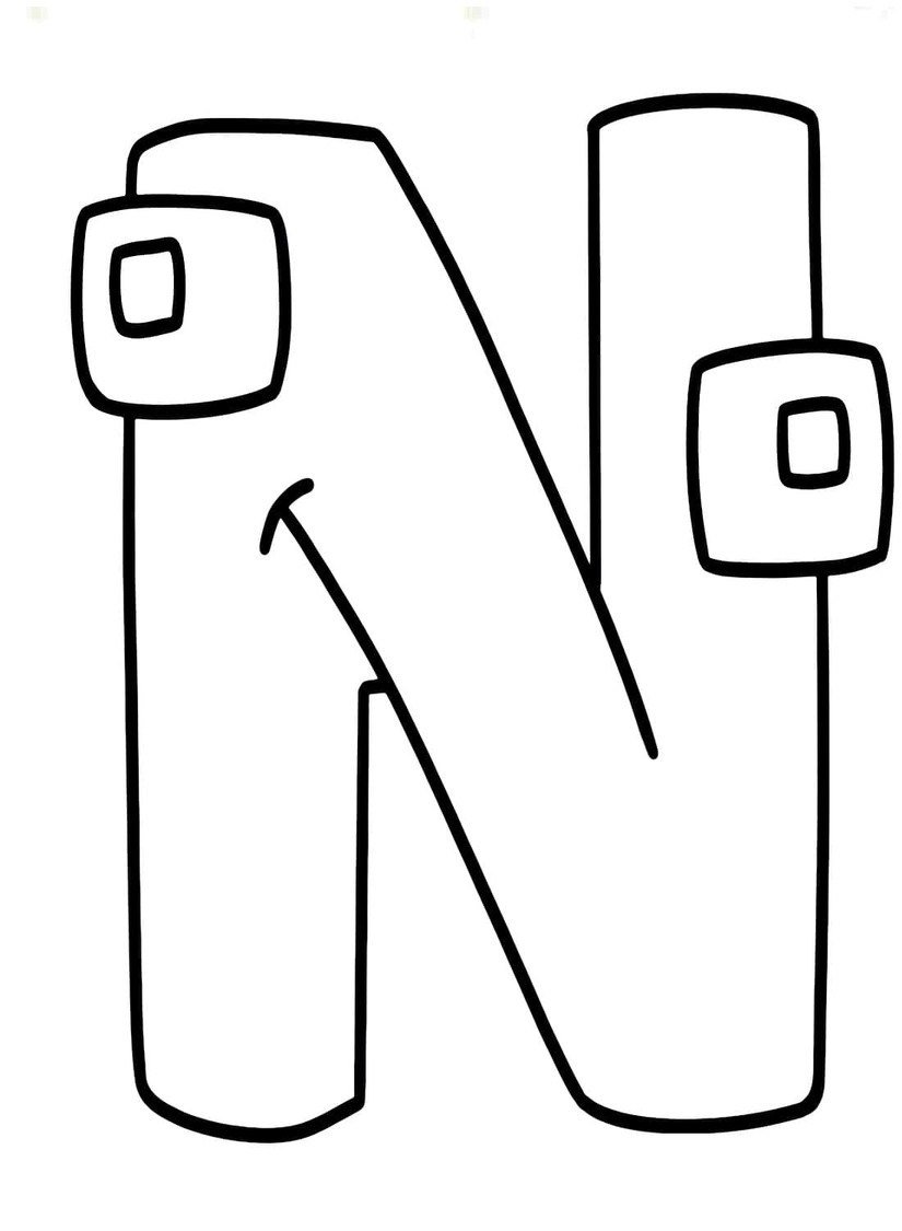 Desenhos de Desenhe Alphabet Lore carta N para colorir
