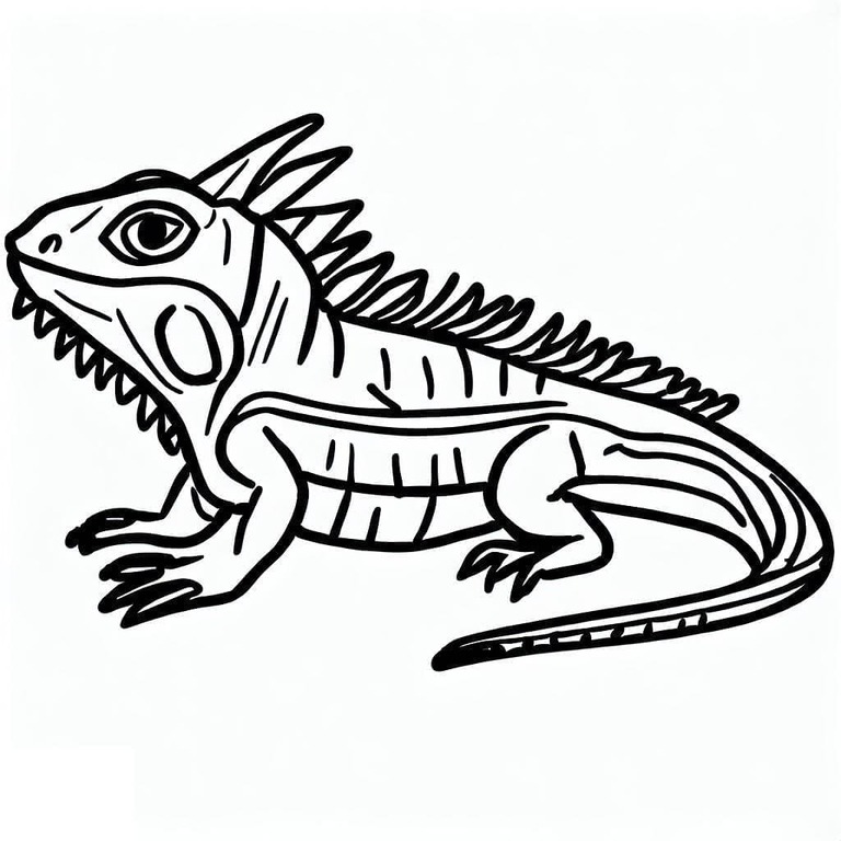 Desenhos de Desenhe Iguana 1 para colorir