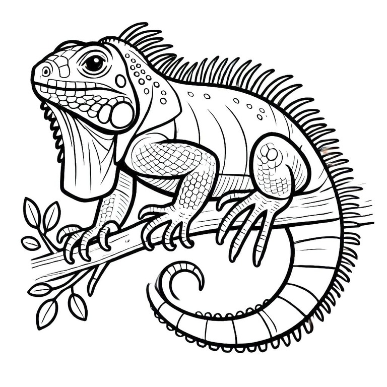 Desenhos de Desenhe Iguana 3 para colorir