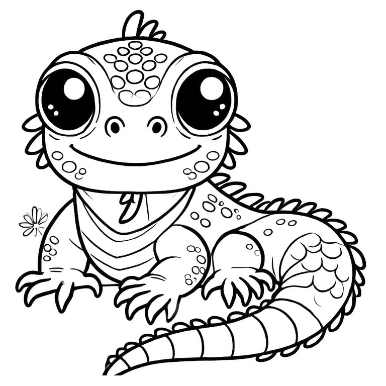 Desenhos de Desenhe Iguana 4 para colorir