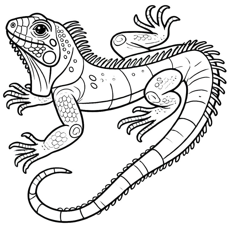 Desenhos de Desenhe Iguana 5 para colorir
