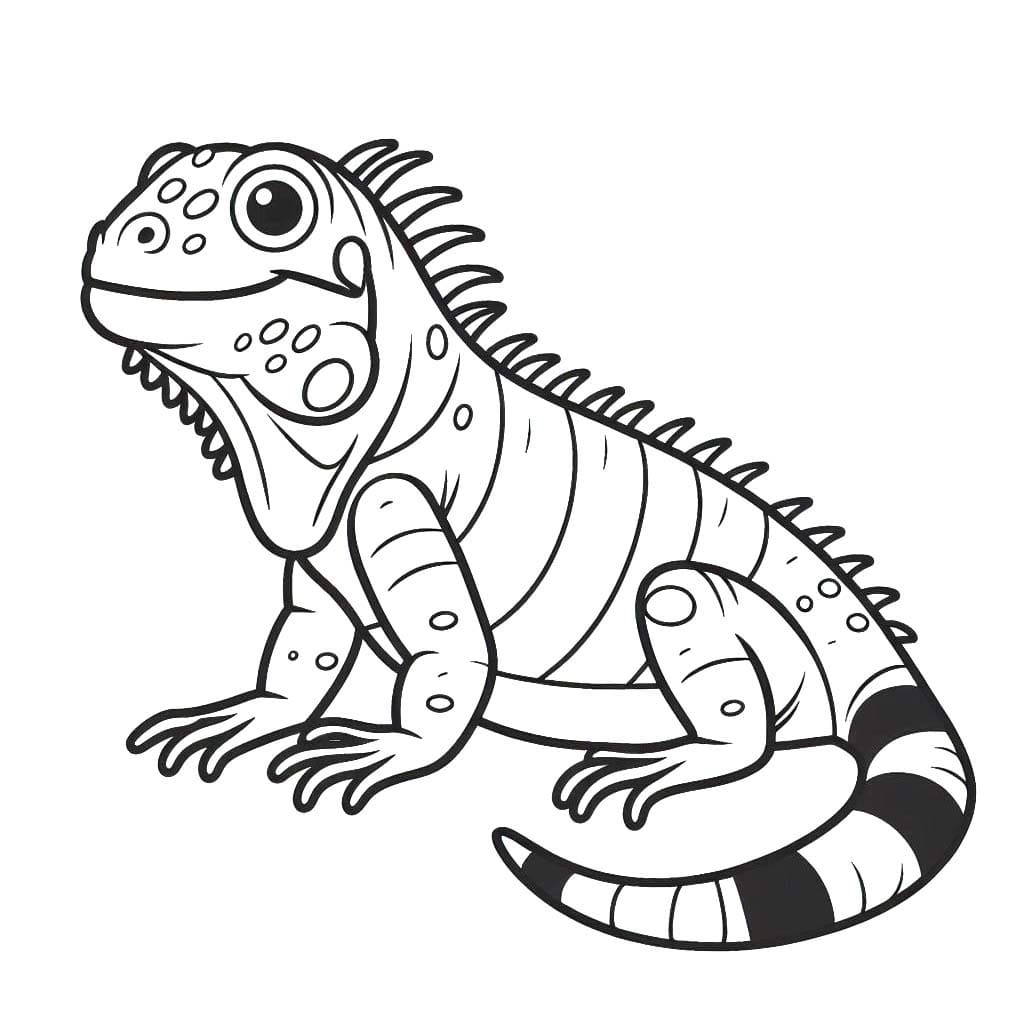 Desenhos de Desenhe Iguana Simples para colorir