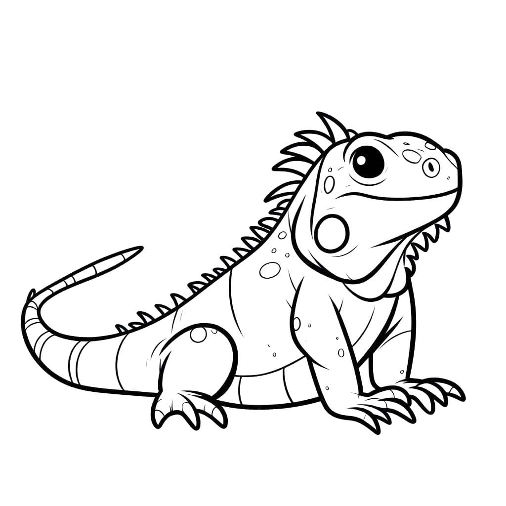 Desenhos de Desenhe Iguana muito Simples para colorir