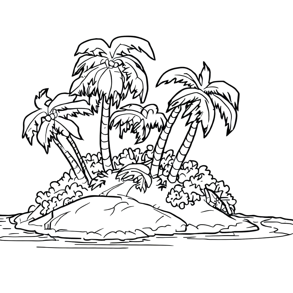 Desenhos de Desenhe Ilha básico para colorir