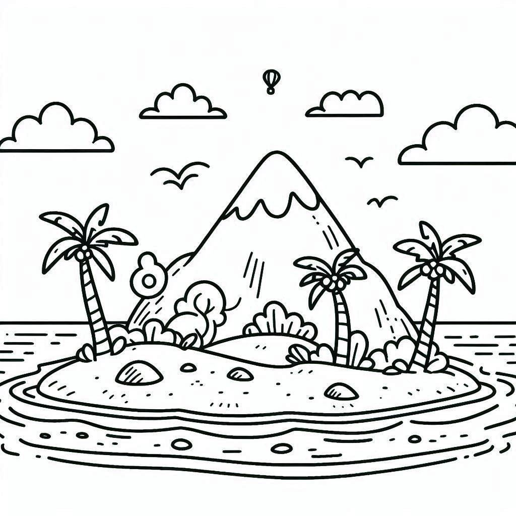 Desenhos de Desenhe Ilha imprimir grátis para colorir