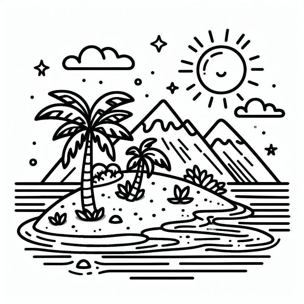 Desenhos de Desenhe Ilha para Imprimir para colorir