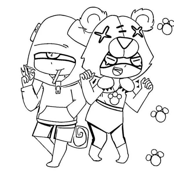 Desenhos de Desenhe Leon Brawl Stars básico para colorir