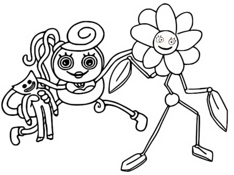 Desenhos de Desenhe Mommy Long Legs imprimível para crianças para colorir