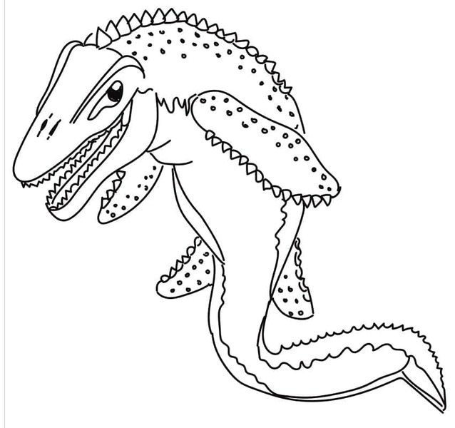 Desenhos de Desenhe Mosassauro Imprimível grátis para colorir