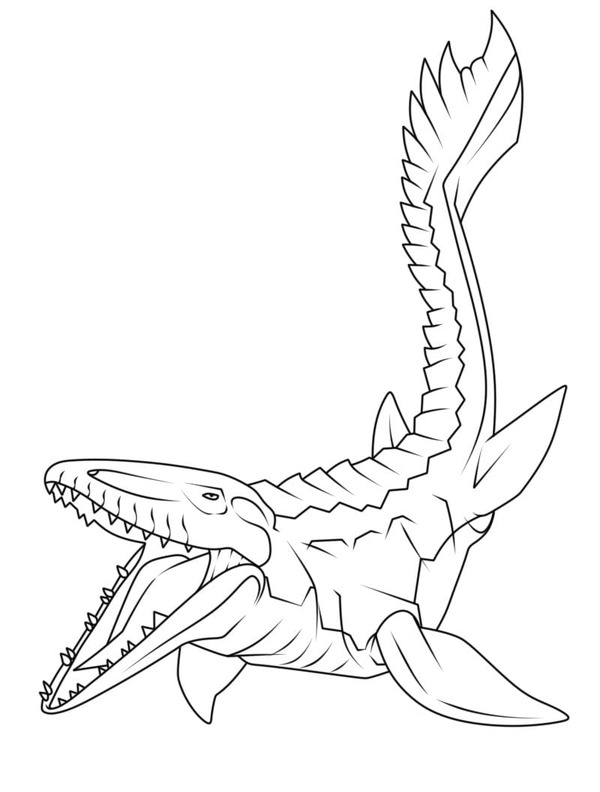 Desenhos de Desenhe Mosassauro grátis para colorir