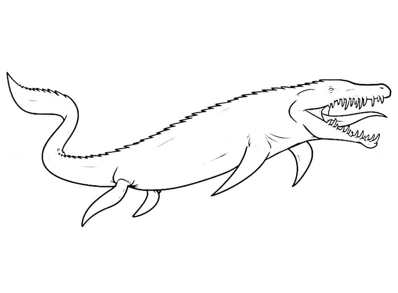 Desenhos de Desenhe Mosassauro imprimível para crianças para colorir