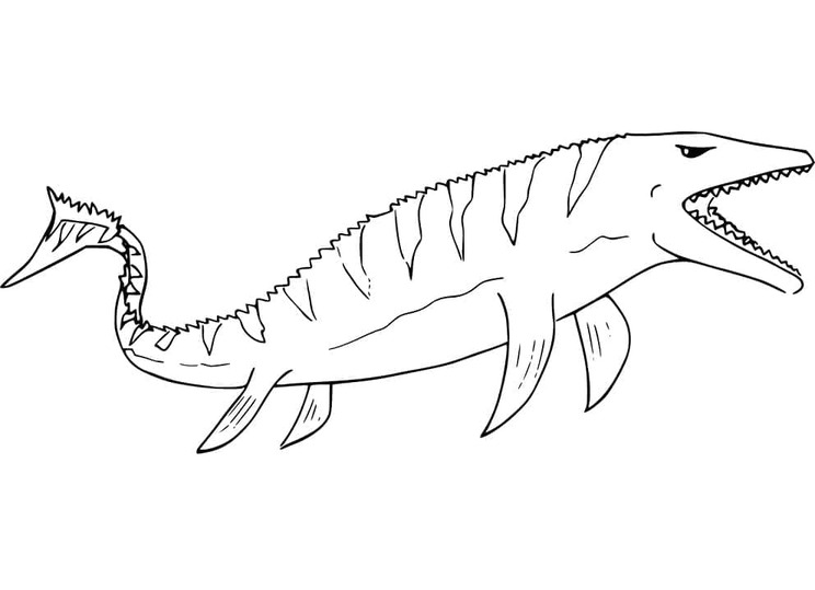 Desenhos de Desenhe Mosassauro muito simples para colorir