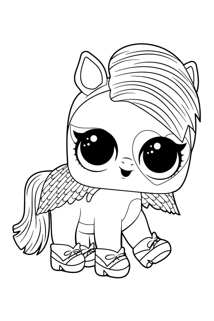 Desenhos de Desenhe Pony Pretty Girl LOL Pets para colorir