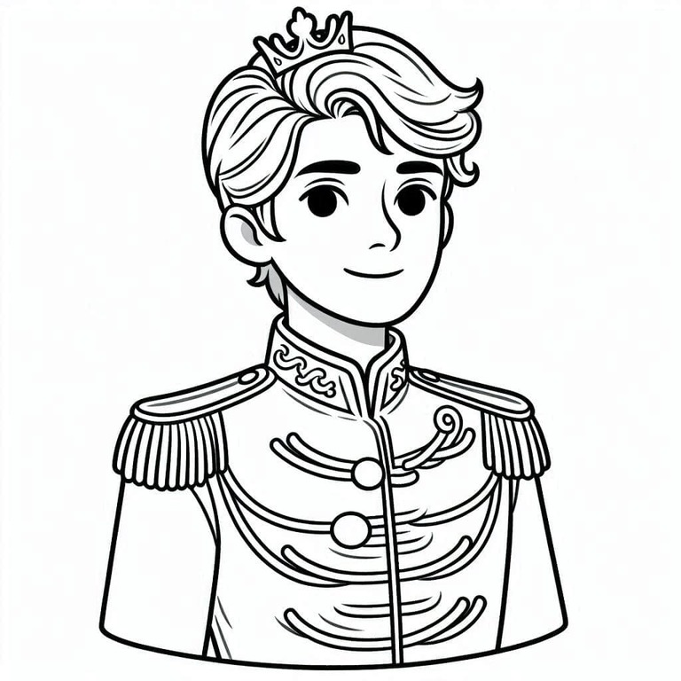 Desenhe Príncipe muito fácil para colorir