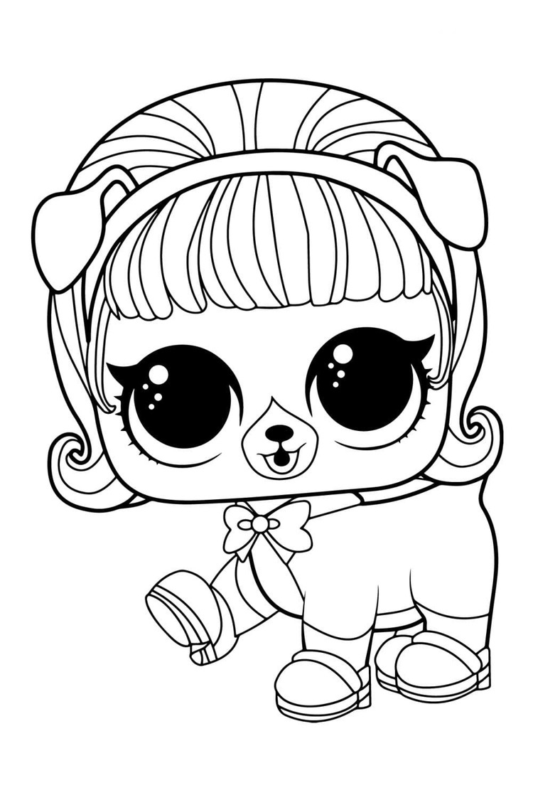 Desenhos de Desenhe Puppy Madame LOL Pets para colorir