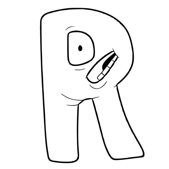 Desenhos de Desenhe R Alphabet Lore para colorir
