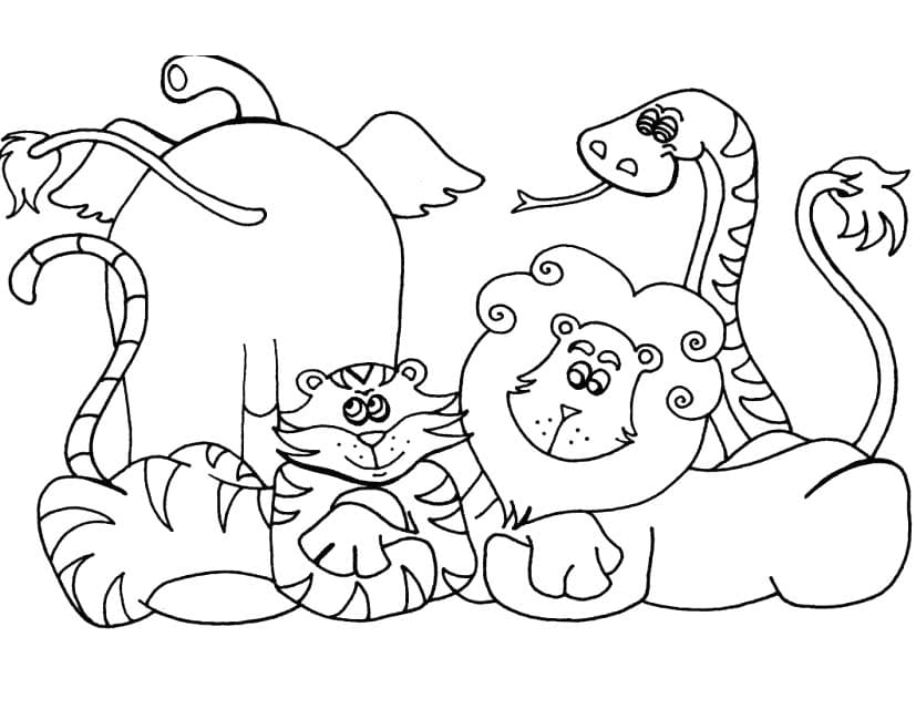 Desenhos de Desenhe Safari fofo para colorir