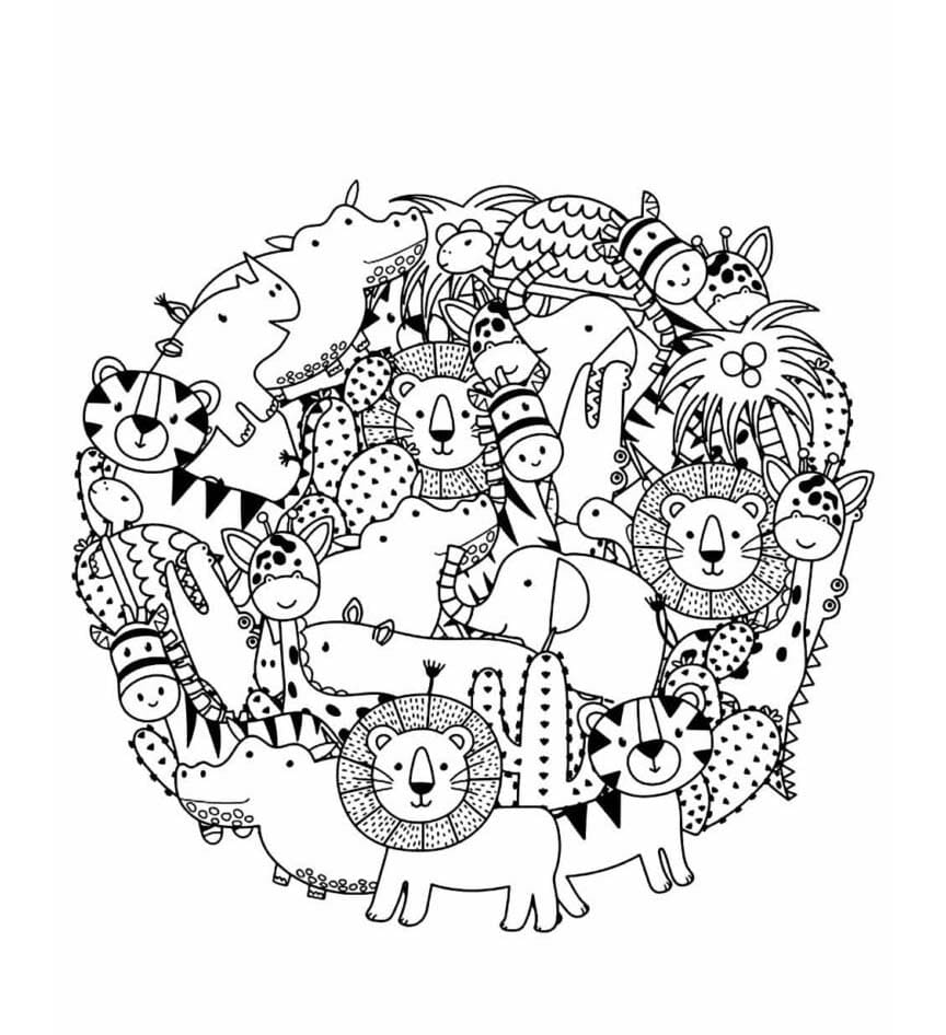 Desenhos de Desenhe Safari grátis para colorir