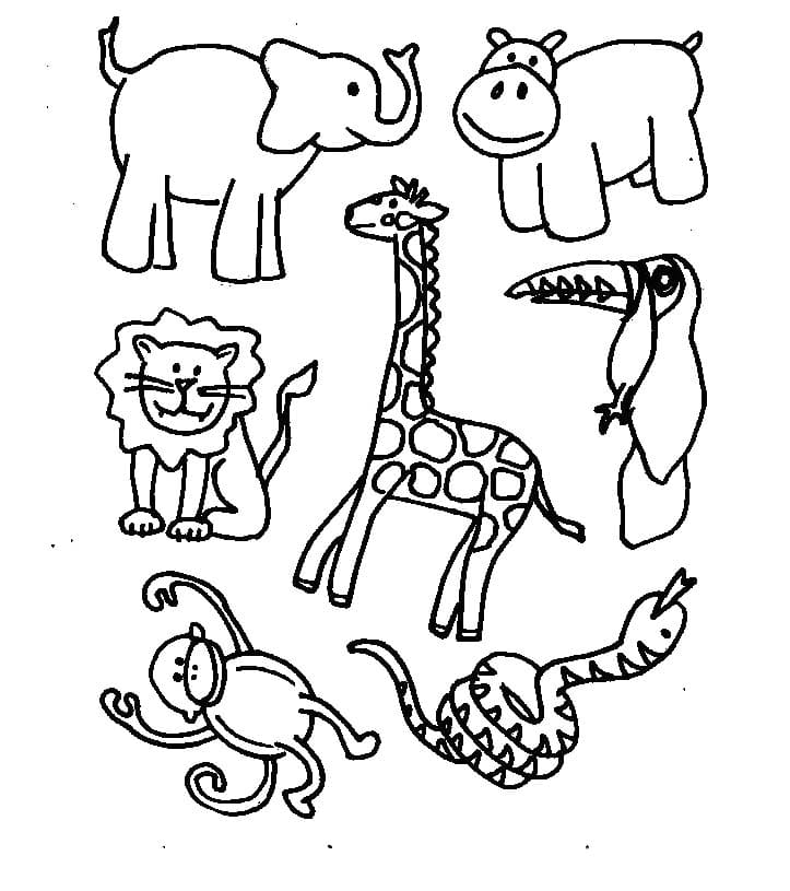 Desenhos de Desenhe Safari simples para colorir