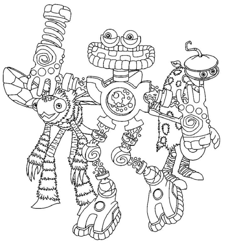 Desenhos de Desenhe Wubbox e amigos para colorir