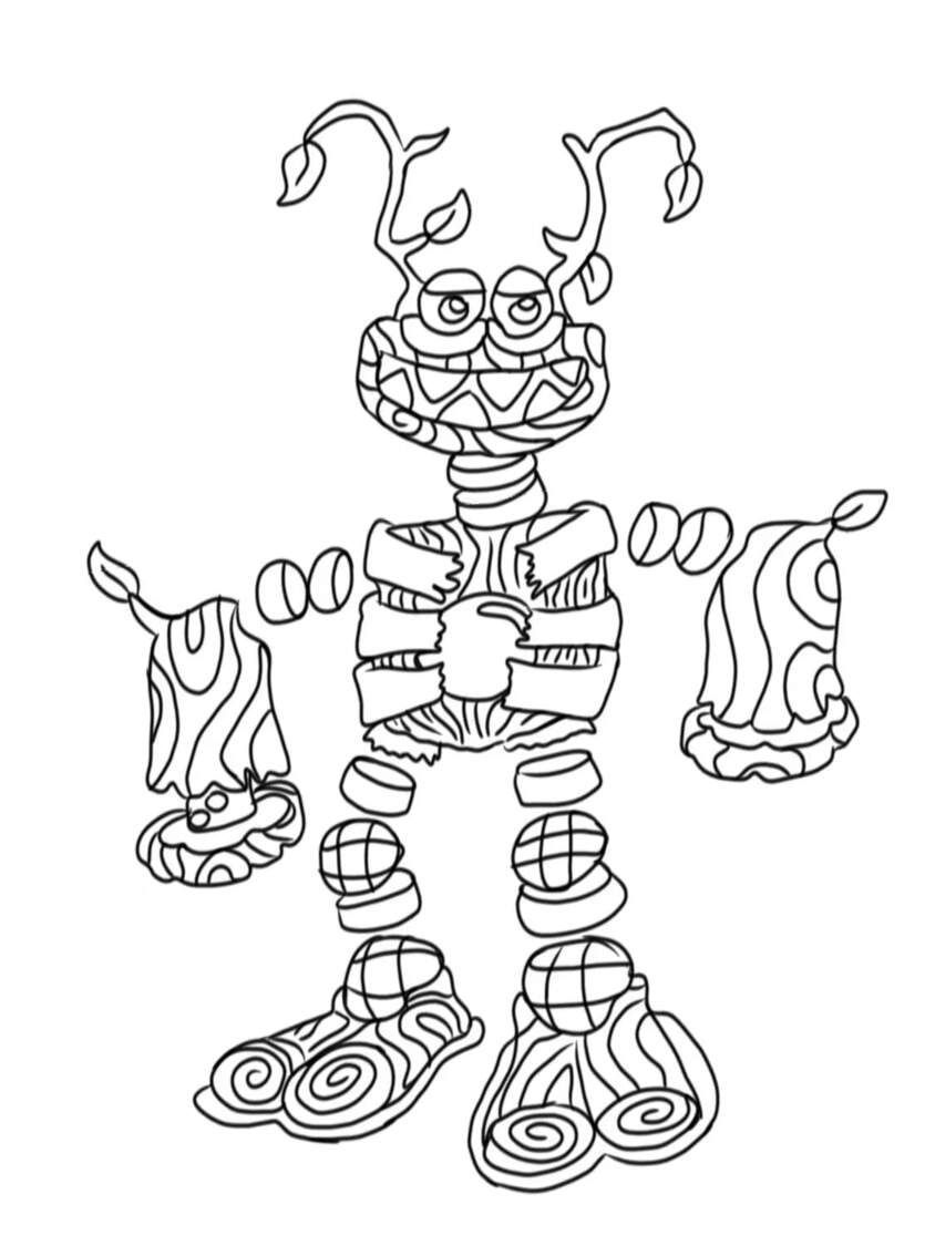 Desenhos de Desenhe a planta Wubbox para colorir