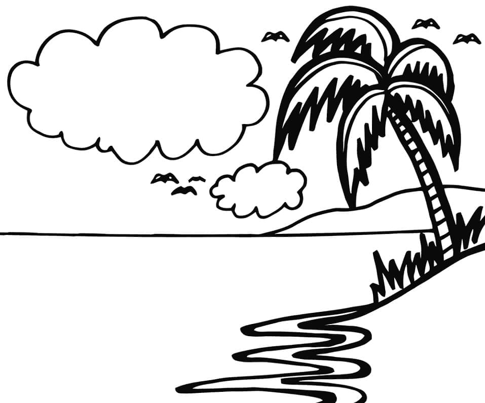 Desenhos de Desenhe básico Ilha para colorir