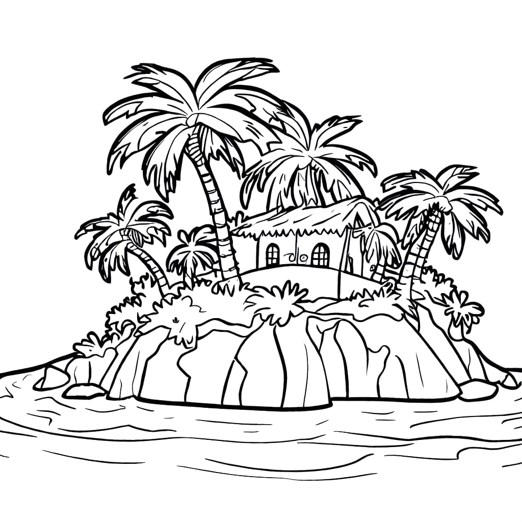 Desenhos de Desenhe grátis Ilha para colorir