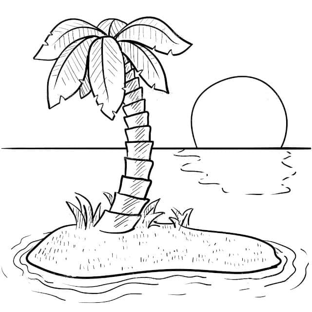 Desenhos de Desenhe ilha boa para colorir