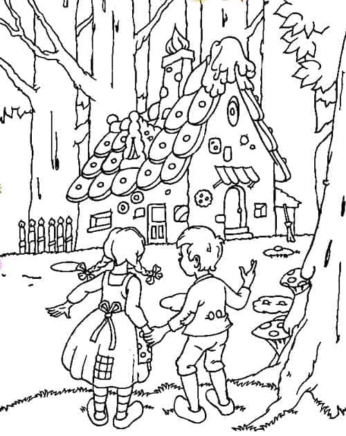 Desenhos de Desenhe imprimir João e Maria para colorir