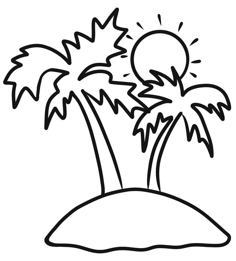 Desenhos de Desenhe imprimir grátis Ilha para colorir