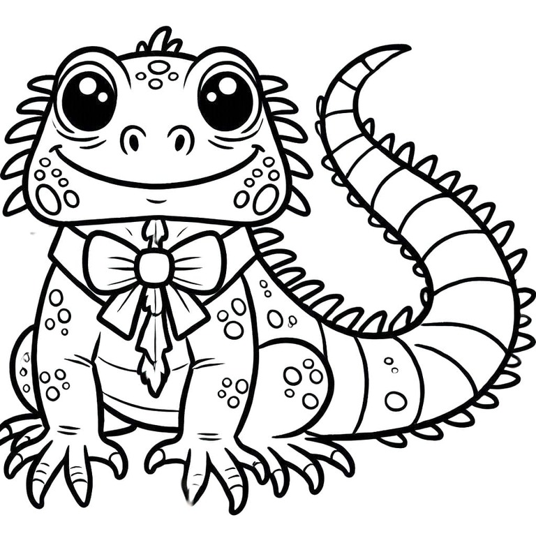 Desenhos de Desenhe imprimir iguana para colorir